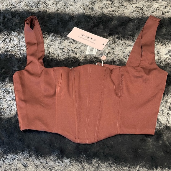 Oh Polly Brown Satin Corset - Picture 5 of 6